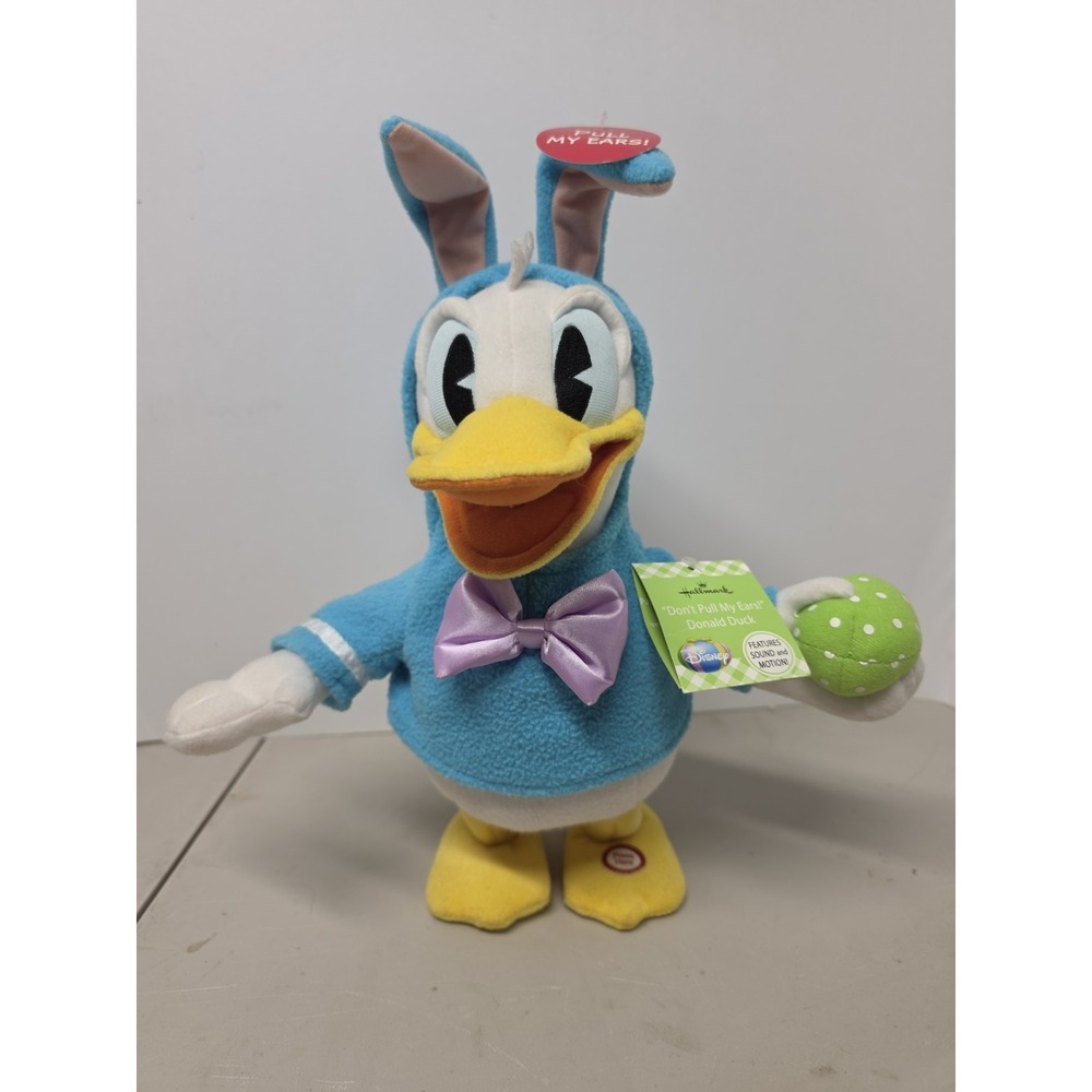 Disney Hallmark Easter Bunny Donald Duck Sound and Motion Plush NWT